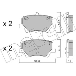 stabdžių trinkelių rinkinys, diskinis stabdys
                                METELLI                                     