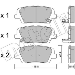 stabdžių trinkelių rinkinys, diskinis stabdys
                                METELLI                                     
