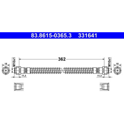 stabdžių žarnelė
                                ATE                                83.8615-0365.3, ATE, 838615-03653, au