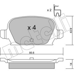 stabdžių trinkelių rinkinys, diskinis stabdys
                                METELLI                                     