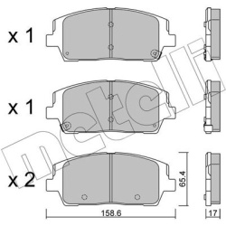 stabdžių trinkelių rinkinys, diskinis stabdys
                                METELLI                                     