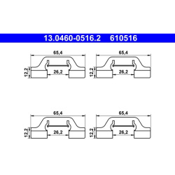 priedų komplektas, diskinių stabdžių trinkelės
                                ATE                                      