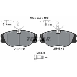 stabdžių trinkelių rinkinys, diskinis stabdys Q+
                                TEXTAR                                218