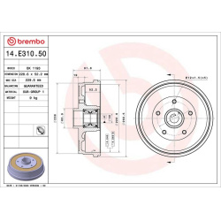 stabdžių būgnas ESSENTIAL LINE - With Bearing Kit
                                BREMBO                                  