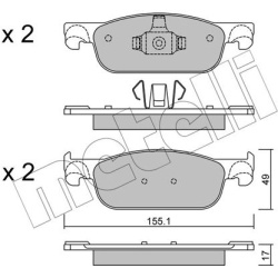 stabdžių trinkelių rinkinys, diskinis stabdys
                                METELLI                                     