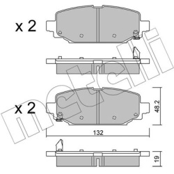 stabdžių trinkelių rinkinys, diskinis stabdys
METELLI