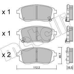 stabdžių trinkelių rinkinys, diskinis stabdys
                                METELLI                                     