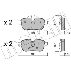 stabdžių trinkelių rinkinys, diskinis stabdys
                                METELLI                                     
