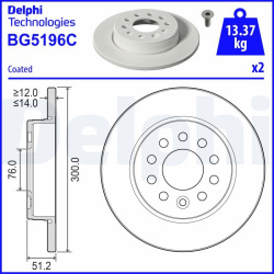 stabdžių diskas (1vnt)
                                DELPHI                                                BG5196C, Nenur