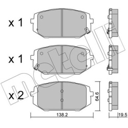 stabdžių trinkelių rinkinys, diskinis stabdys
                                METELLI                                     
