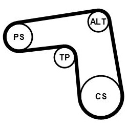 V formos rumbuotas diržas, komplektas
                                CONTINENTAL CTAM                                      