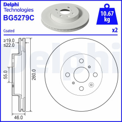 stabdžių diskas (1vnt)
                                DELPHI                                                BG5279C, Nenur