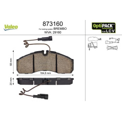 stabdžių trinkelių rinkinys, diskinis stabdys OPTIPACK for LCV
                                VALEO                      