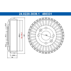 stabdžių būgnas
                                ATE                                                24.0220-3039.1, ATE, 24