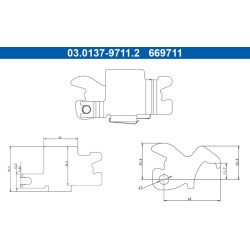 priedų komplektas, stovėjimo stabdžių trinkelės Spreizschloss
                                ATE                       