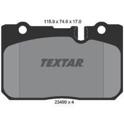 stabdžių trinkelių rinkinys, diskinis stabdys
                                TEXTAR                                      