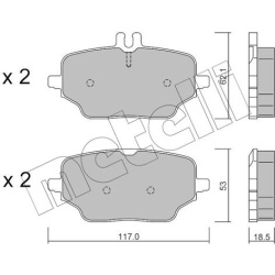 stabdžių trinkelių rinkinys, diskinis stabdys
                                METELLI                                     
