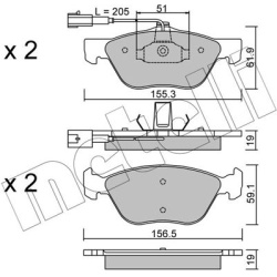 stabdžių trinkelių rinkinys, diskinis stabdys
                                METELLI                                     
