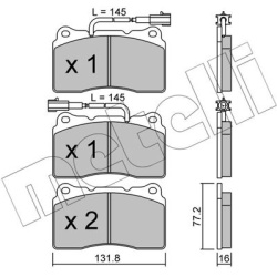 stabdžių trinkelių rinkinys, diskinis stabdys
                                METELLI                                     