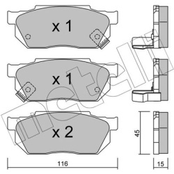stabdžių trinkelių rinkinys, diskinis stabdys
                                METELLI                                     