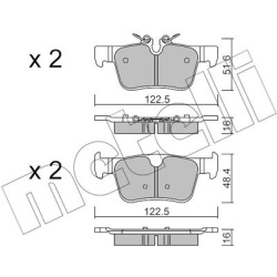 stabdžių trinkelių rinkinys, diskinis stabdys
METELLI