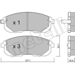 stabdžių trinkelių rinkinys, diskinis stabdys
                                METELLI                                     