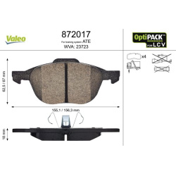 stabdžių trinkelių rinkinys, diskinis stabdys OPTIPACK for LCV
                                VALEO                      