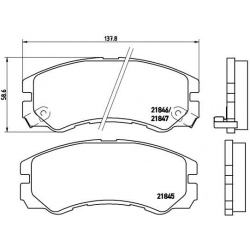 stabdžių trinkelių rinkinys, diskinis stabdys PRIME LINE
                                BREMBO                           