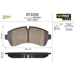 stabdžių trinkelių rinkinys, diskinis stabdys OPTIPACK for LCV
                                VALEO                      