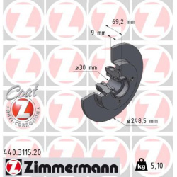 Stabdžių diskas COAT Z
                                ZIMMERMANN                                                440.3115.2