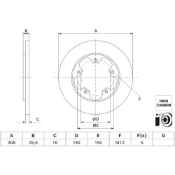 stabdžių diskas (1vnt)
                                BOSCH                                0 986 479 H56, BOSCH, 0986479H5