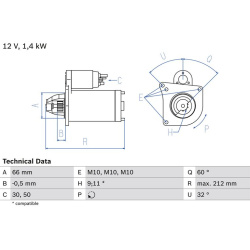 Starteris
                                BOSCH                                0986016570, BOSCH, 0986016570, auto detalė
