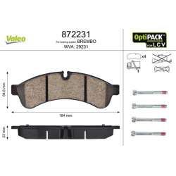 Stabdžių trinkelių rinkinys, diskinis stabdys OPTIPACK for LCV
                                VALEO                      
