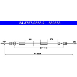 trosas, stovėjimo stabdys
                                ATE                                                24.3727-0353.2,