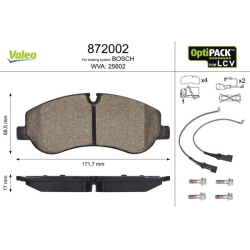 stabdžių trinkelių rinkinys, diskinis stabdys OPTIPACK for LCV
                                VALEO                      
