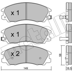 stabdžių trinkelių rinkinys, diskinis stabdys
METELLI 22-05