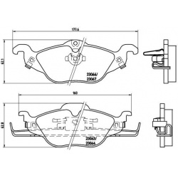 stabdžių trinkelių rinkinys, diskinis stabdys PRIME LINE
                                BREMBO                           