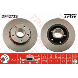 stabdžių diskas (1vnt) TRW SINGLE
                                                DF4273S, TRW, DF4273S, auto detalė