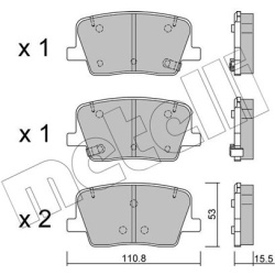 stabdžių trinkelių rinkinys, diskinis stabdys
                                METELLI                                     