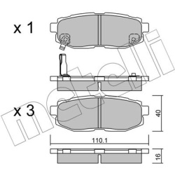 stabdžių trinkelių rinkinys, diskinis stabdys
                                METELLI                                     