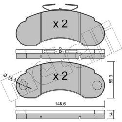 stabdžių trinkelių rinkinys, diskinis stabdys
                                METELLI                                     