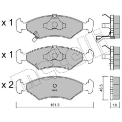 stabdžių trinkelių rinkinys, diskinis stabdys
                                METELLI                                     