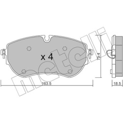 stabdžių trinkelių rinkinys, diskinis stabdys
                                METELLI                                     