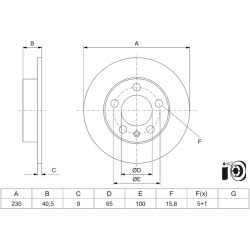 stabdžių diskas (1vnt)
                                BOSCH                                0 986 479 K55, BOSCH, 0 986 479