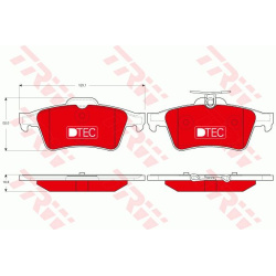 stabdžių trinkelių rinkinys, diskinis stabdys DTEC COTEC
                                TRW                              