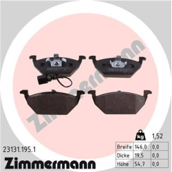 stabdžių trinkelių rinkinys, diskinis stabdys
                                ZIMMERMANN                                  