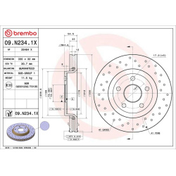 stabdžių diskas (1vnt) XTRA LINE - Xtra
                                BREMBO                                             