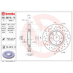 stabdžių diskas (1vnt) XTRA LINE - Xtra
                                BREMBO                                             