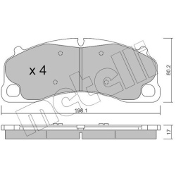 stabdžių trinkelių rinkinys, diskinis stabdys
                                METELLI                                     