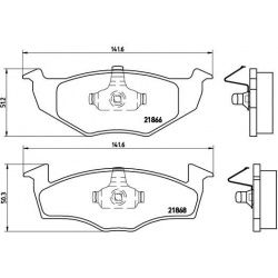 Stabdžių trinkelių rinkinys, diskinis stabdys PRIME LINE
                                BREMBO                           